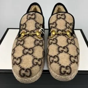 100% Authentic Gucci Men and Women’s Wool Loafers in beige size 7.5. s-l400.jpg main image 2